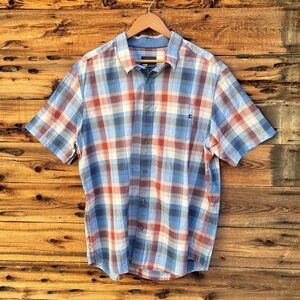 MARMOT | Blue Plaid Short Sleeve Button Down Shirt XL
